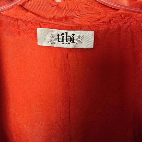 Tibi New York 100% Silk Red Floral Cowl Neck Blouse Top Button Front Size‎ - Picture 4 of 6